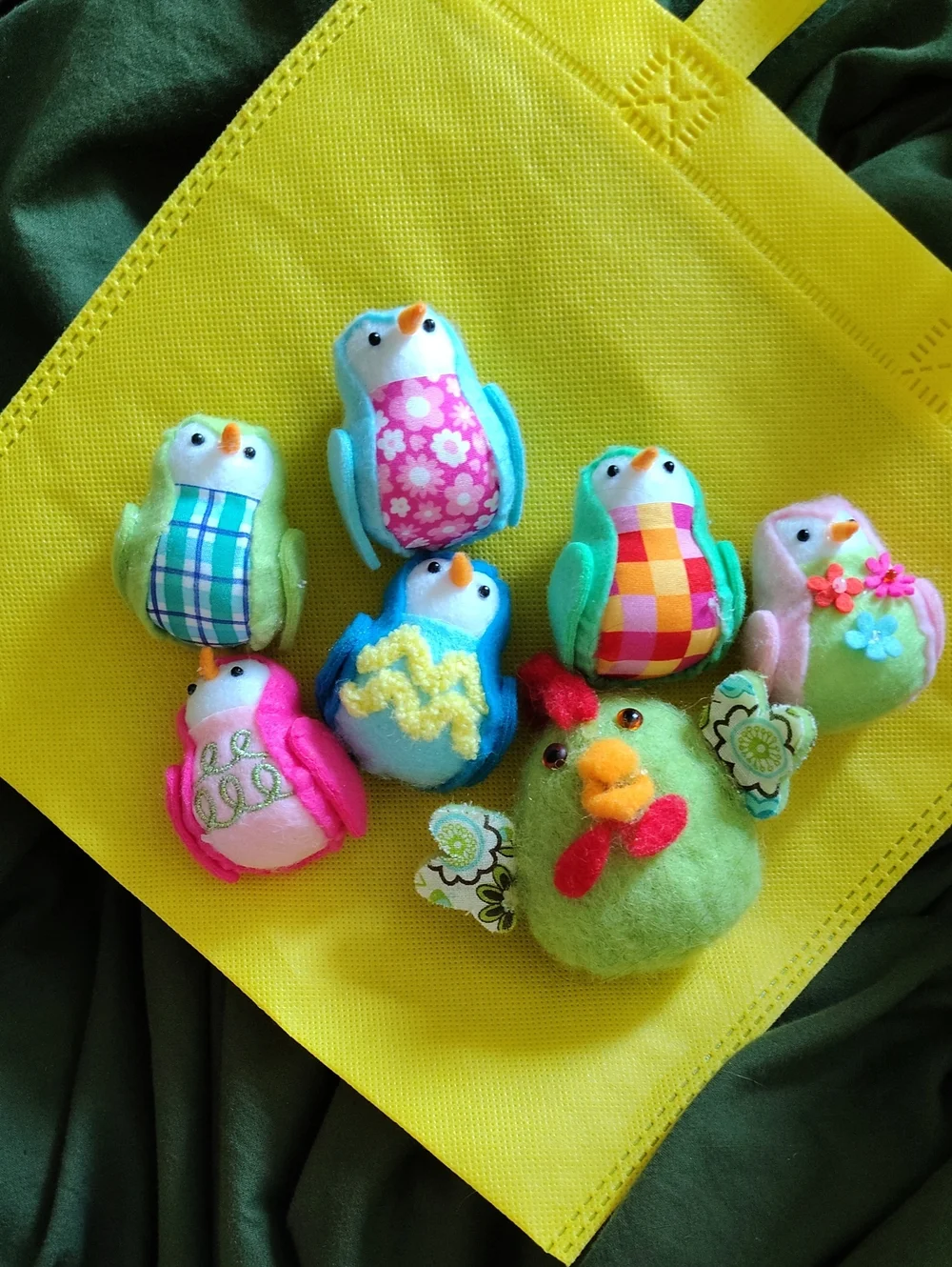 Colorful Felt Chick And Rooster Set